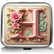 Resim Chuangyinshop H Compact Ve Stil Metal Mini Küllük Kapaklı Pembe Gül Desenli Seyahat Ve Outdoor İçin 