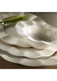 Resim Kütahya Porselen Milena Krem Porselen 24 Parça Yemek Takımı 