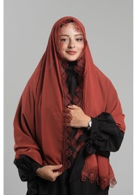 Resim Hürrem Bone Kiremit Namaz Başörtüsü Şal Şifon Güpürlü 202106 05 Kiremit 