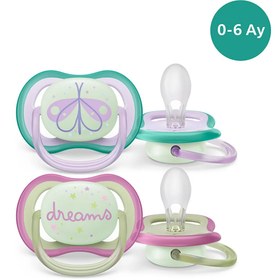 Resim Philips Avent SCF376/19 Ultra Air Night 0-6 Ay 2'li Kız Emzik 