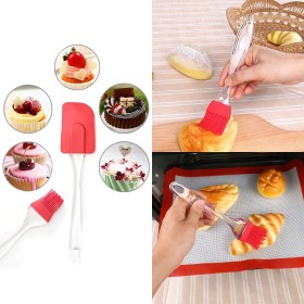 Resim Ucuzal Silikon Yumurta Fırçası ve Spatula 2'li Set 
