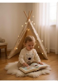 Resim Zekids Kız Bebek Ayıcık Punch İşlemeli Sweatshirt-16305 Ekru 