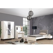 Resim Safir Genç Odası, Dolap Karyola Çalışma Masası Komodin (504435640) Beyaz 