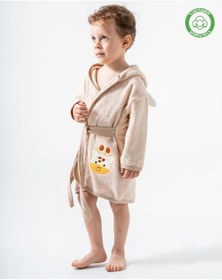 Resim Zürafalı Bornoz Bej 