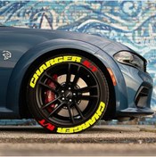 Resim komauto Charger Rt Uyumlu Sarı Kalıcı Lastik Yazısı Charger Rt Sticker 8 Kit Büyük Boy 