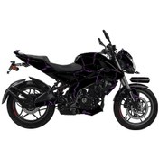 Resim Bajaj Ns200 Sticker 2014-2024 Şimşek Desen Motosiklet Kaplama Tasarımı Mor 
