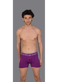 Resim Avva Dikişsiz Microfiber Likralı Erkek Boxer Mor 