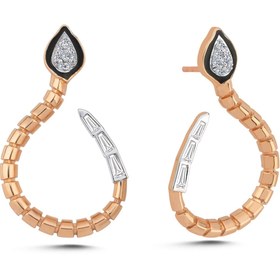 Resim Baby Dragon White Diamond Hoop Earrings Large - Yellow Gold 