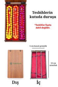 Resim TESBİHKENTİ 3'lü Menteşeli Ahşap Tesbih & Bileklik Kutusu 