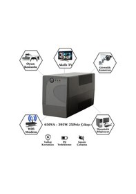 Resim Upset Microactive 650va 395w Line-ınteractive Ups Kesintisiz Güç Kaynağı 2 Priz 