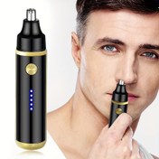 Resim USB Şarj Edilebilir Elektrikli Burun & Kulak Tüyü Düzeltici - Erkekler ve Kadınlar için Ağrısız Yüz ve Kaş Tıraşı, 500mAh Lityum Pil 