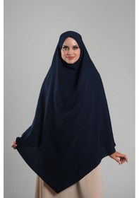 Resim Hürrem Bone Lacivert Pratik Hazır Geçmeli Tesettür Eşarp Krep Bağcıklı Sufle Hijab 2313 02 Lacivert 