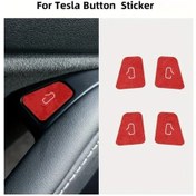 Resim Hightower Tesla Model 3/y 2017-2024 Kapı Düğme Sticker Kırmızı 