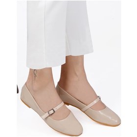 Resim Krem Rugan Kemer Detaylı Kadın Babet Krem 