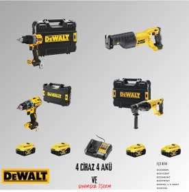Resim Dewalt DCD805NT + DCS380N + DCD791NT + DCH133NT 4 Adet 5 Amper Akü + Şarj Aleti Set 