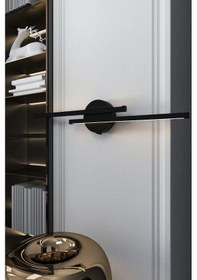 Resim Siyah Çift Başlıklı Pilli Led Duvar Apliği Siyah 