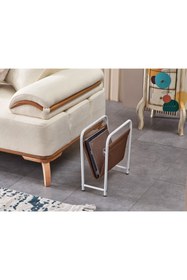 Resim Homedora Luciano Dergilik Beyaz Metal Taba Deri 