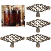 Resim Vkemall 4 Adet Zink Alyuminyum Avrupa Stili Antik Bakır Kasa Çekmecesi Puller, Ev Ofis Mobilya Kolu, Saçma Kaliteli Dayanıklı, Kolay Kurulum Diğer 