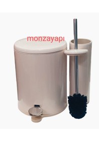 Resim Primanova Cigo Pedallı Çöp Kovası Soft Ve Wc Tuvalet Fırçası Bej 