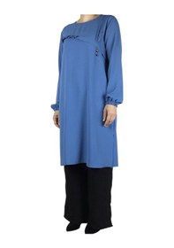 Resim Ece Giyim Kadın Önü Düğme Ve Dikiş Detaylı Spor Tunik Jenna18 Mavi 