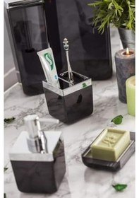 Resim Toskana Banyo Seti/şeffaf Siyah Siyah 