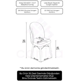 Resim Canisa Bika Serisi 6 Adet Cappucino Mutfak Sandalyesi Siyah Gürgen Ayaklı 1. Sınıf Babyface Kumaş Sandalye Cappucino Ayaklar Siyah 