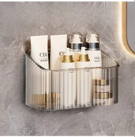 Resim Xuweiwei Deliksiz Asılı Gri Büyük Saklama Kutusu Banyo Ve Kozmetik Organizer 