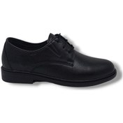 Resim Paggi 613 Erkek Siyah Bağcıklı Hakiki Deri Oxford Günlük Kullanım Poli Taban Hafif Ayakkabı Siyah 