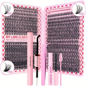 Resim Çok Stil Kirpik Kit - Doğal Karışım Uzunluk Bireysel Kirpikler ile Çekiç, Bağlama ve Mühürleme, Çıkarıcı, Evde Rahat Kullanım, Başlangıç Dostu, Tüylü, Dramatik Hacim Kirpik Kit Seti Mükemmel Sevgililer Günü Hediyeleri 