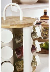 Resim Karaca Alya Dönen Standlı 12'li Baharat Takımı Krem Krem 