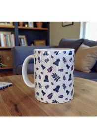 Resim Mor İkon Kış Temalı Baskılı Kupa Beyaz 