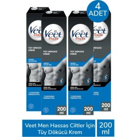 Resim Seddar Collection Veet Men Hassas Ciltler Için Tüy Dökücü Krem 200 ml 4 Adet 