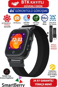 Resim Saatistan Görüntülü görüşme, yüz tanıma, GPS, Wi-Fi, konum, akıllı çocuk takip saati, sim kartlı, siyah 