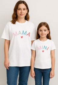 Resim SVART WEAR MAMA MINI Anne Kız Kombin Tişört Takımı T-Shirt Twin Anne Kız Çocuk Oversize MAMA MINI (TEKLİ FİYAT) 