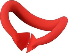 Resim NUHFUFA VR Headset Silicone Face Cover Compatible with Quest 3, V-Shaped Facial Interface Pad Anti-Leakage Nose Pad Sweat-Proof & Washable VR Quest 3 Accessories(Red) 