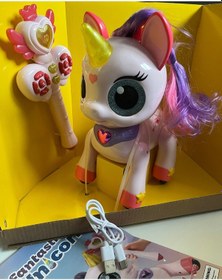 Resim Uzaktan Kumandalı Unicorn Robot Sihirli Asa Kontrollü Fantastik Unicorn Robot 22 Cm Dans Eden Şa 