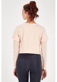 Resim Maraton Active Regular Kadın Bisiklet Yaka Uzun Kol Fitness Mercan Sweatshirt 18557-mercan 