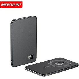 Resim 10000 Mah Kablosuz Güç Bankası Manyetik Şarj Cihazı İos Uyumlu Watch İçin Usb C Black 10000mah Siyah 