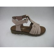 Resim Raduno 0329 Doğal Deri , Çiçekli Kız Çocuk Pembe Sandalet 26-30 Pembe 