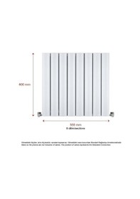 Resim 600mm x 555mm Amber Yüksek Isı Kapasiteli Dekoratif Yatay Beyaz Alüminyum Radyatör 