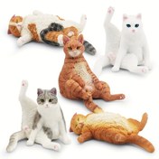Resim Simülasyon Kedi Hayvan Modeli, Ragdoll Kedi Tembel Turuncu Kedi Siyam Kedisi Siyah Kedi Çiçek Kedi Manzara Noktası Dekorasyon Oyuncak 
