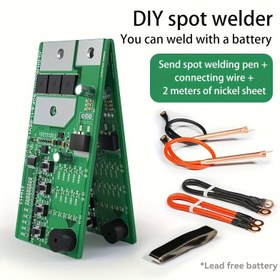 Resim Küçük Taşınabilir Mini El Tipi Spot Kaynak Makinesi, Lityum Pil MOS Kontrol Kablosu Tam Set 18650 DIY Aksesuar Kaynak Aracı, Pil Olmadan 