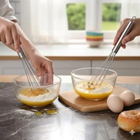 Resim Karokstore Paslanmaz Çelik Top Uçlu Çubuk Çırpıcı (31 Cm) | Profesyonel Ball Whisk | Hızlı ve Kolay Karıştırma | Yumurta, Sos ve Hamurlar Için Ideal 