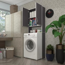 Resim Kenzlife çamaşır makinesi dolabı veronika gri 180*066*20 banyo çift kapaklı arkalıksız 