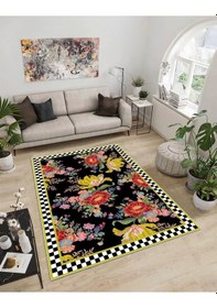 Resim Dijidekor Işıltı Koleksiyonu Model285 Süngerli Dijital Baskılı Saçaksız Mutfak Halısı Yolluk 