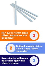 Resim yavulu Silikon Mum Çubuk Silikon Sıcak Silikon Ucu Mum Silikon 5 Ad. 7,5 Mm Ince Model Silikon 