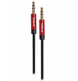 Resim Hytech Hy-x72 1m Kırmızı Metal Konektörlü 3.5mm Stereo Siyah Ses Kablosu 