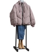 Resim Lerato Tek Tepeli Dilsiz Uşak, Elbise Askısı Siyah Yükseklik Ayarlanabilir 96-160x45x43 Cm 