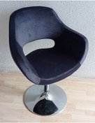 Resim KamusalMarket Bekleme Koltuğu Krom Tepsi Ayaklı Döküm Süngerli Kumaş Antrasit 
