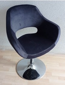 Resim KamusalMarket Bekleme Koltuğu Krom Tepsi Ayaklı Döküm Süngerli Kumaş Antrasit 